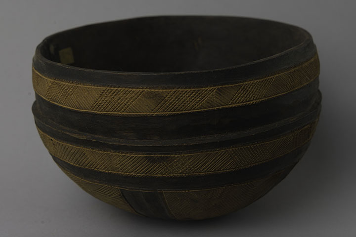 Wooden Bowl with Geometric Designs